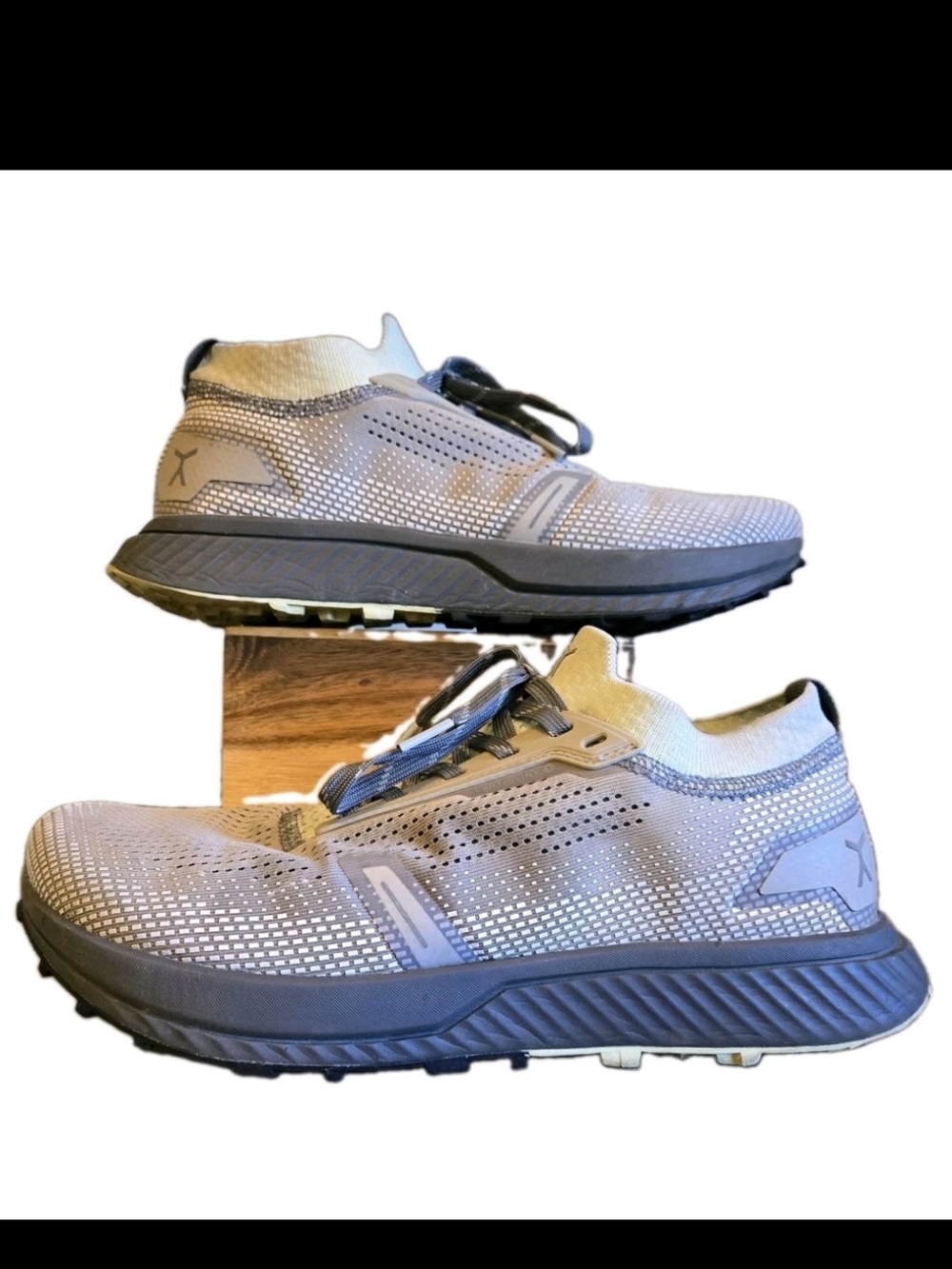 Flux Footwear Adapt Trail Runner Shoes Grey Yellow Mens 10 / Womens 11.5